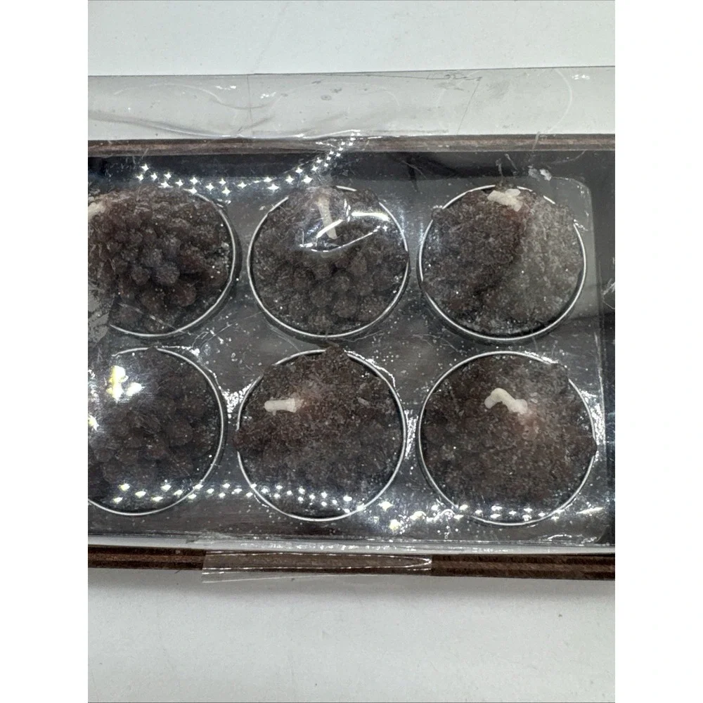 Christmas Tea light Candles - Brown Frosted Candles - Unused 6 Pack